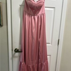 Revelry Satin Rosette Dress
